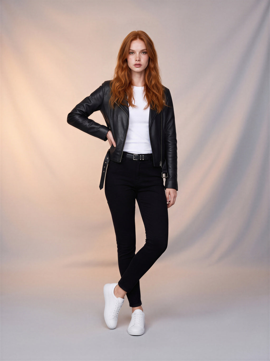 Jean Skinny Negro con Cinturón Negro ES-2910