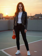 Jean Skinny Negro con Cinturón Negro ES-2910