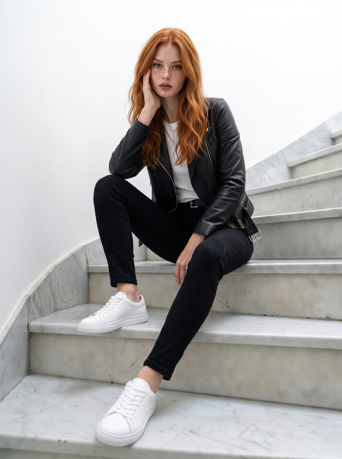 Jean Skinny Negro con Cinturón Negro ES-2910