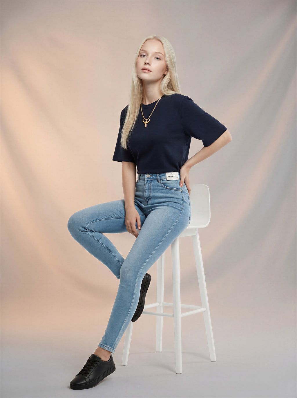 Jean Skinny Tiro Alto – Azul Claro
