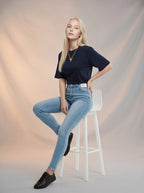 Jean Skinny Tiro Alto – Azul Claro