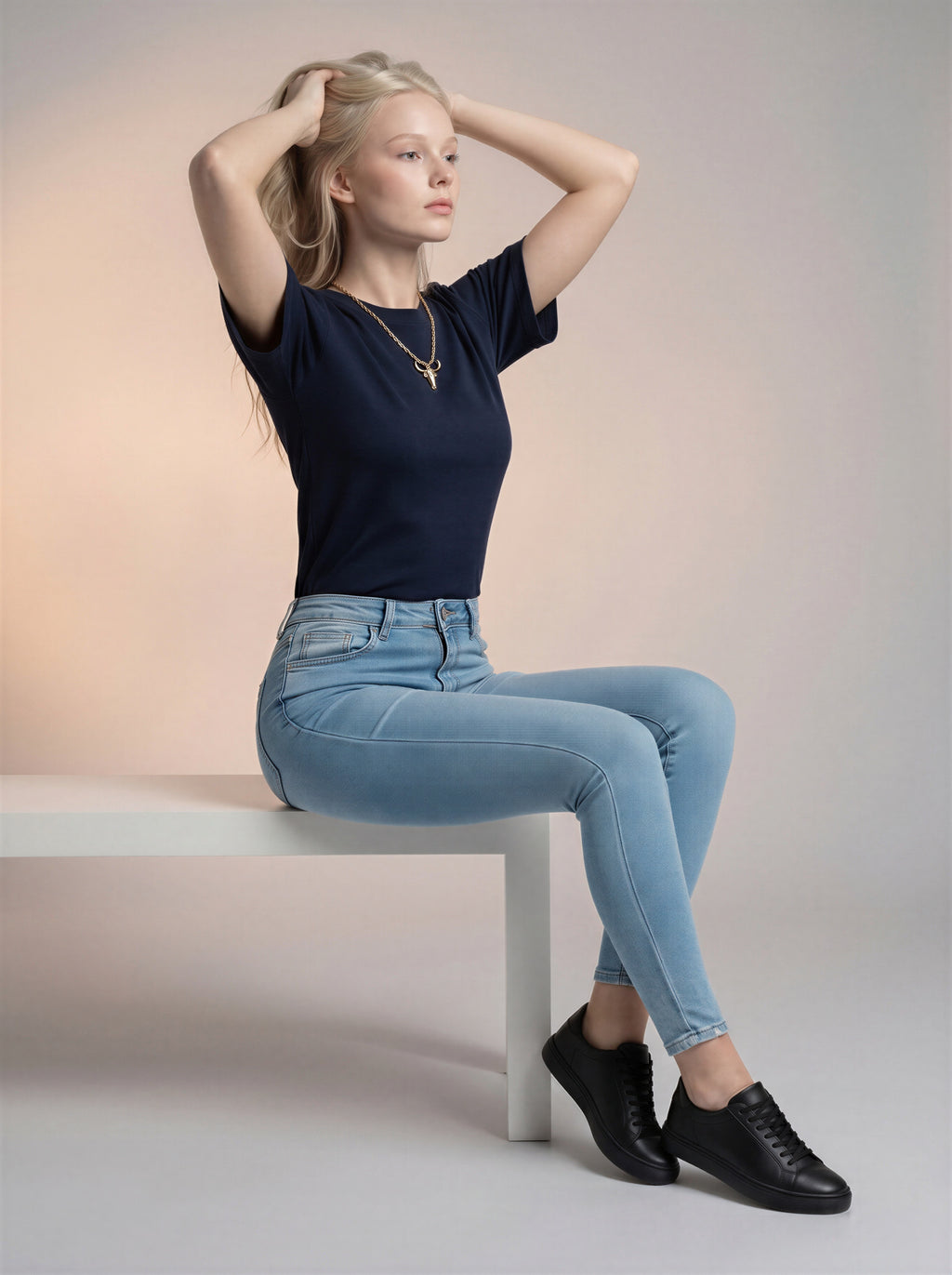 Jean Skinny Tiro Alto – Azul Claro