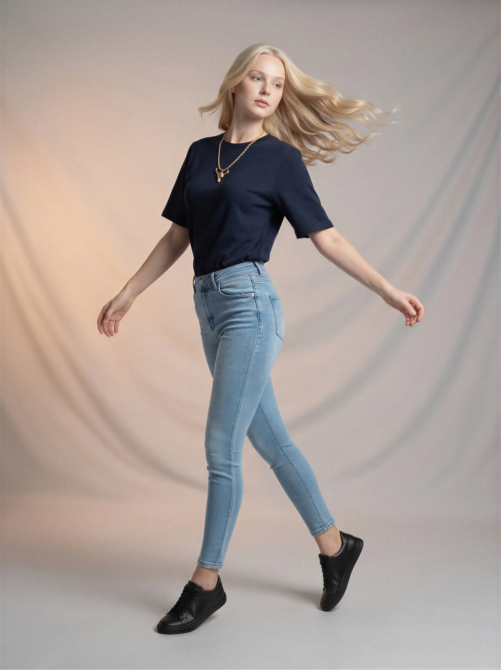 Jean Skinny Tiro Alto – Azul Claro
