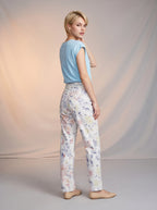 Straigh Amarillo claro con flores