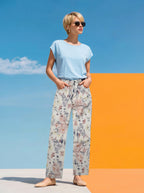Straigh Amarillo claro con flores