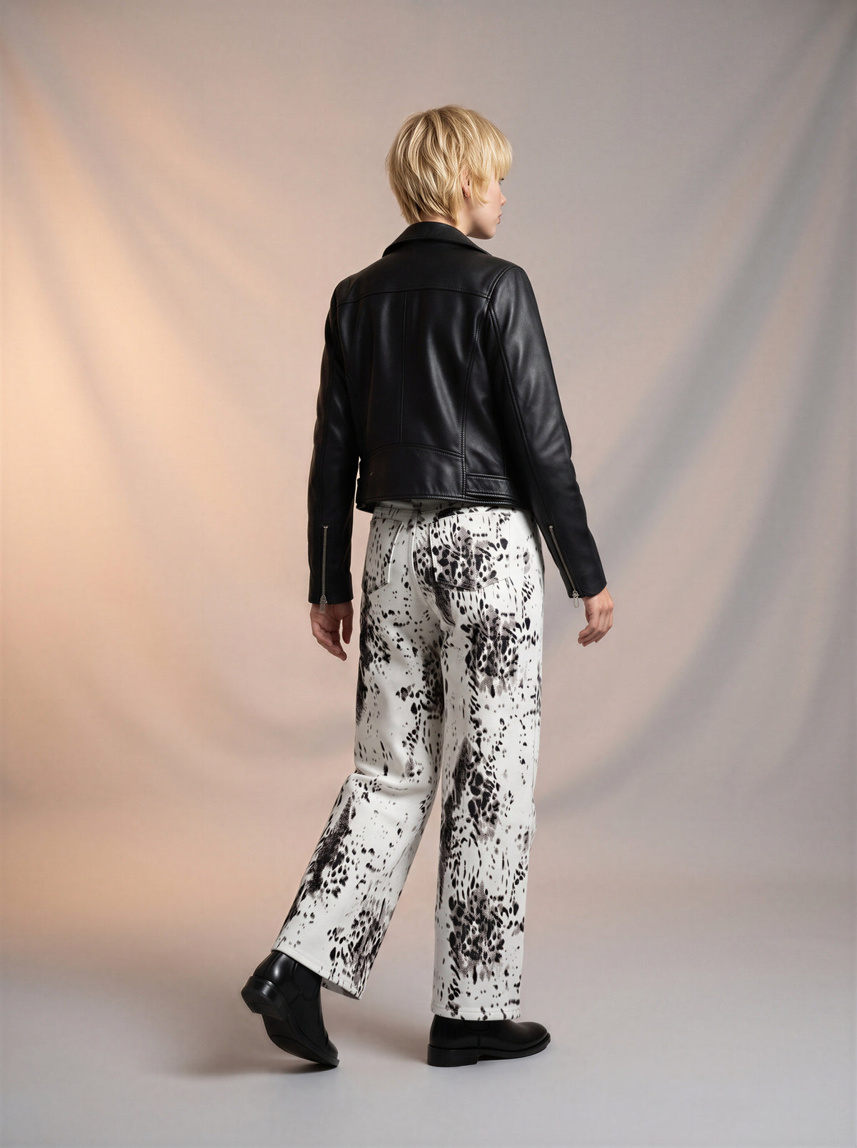Wide Leg Beige Claro Con Manchas Negras AG-1911