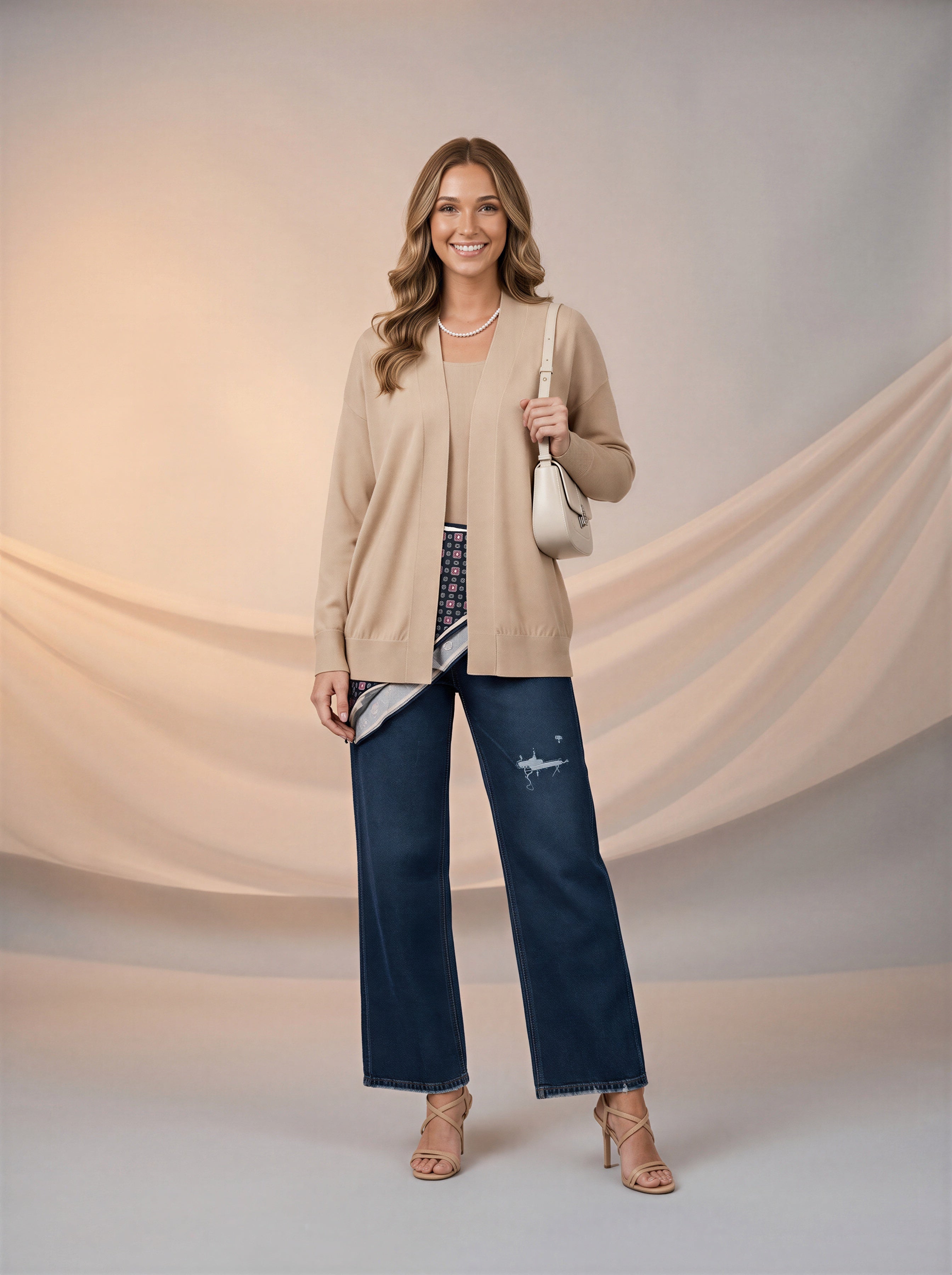 Jean Baggy con Mascada – Azul Marino
