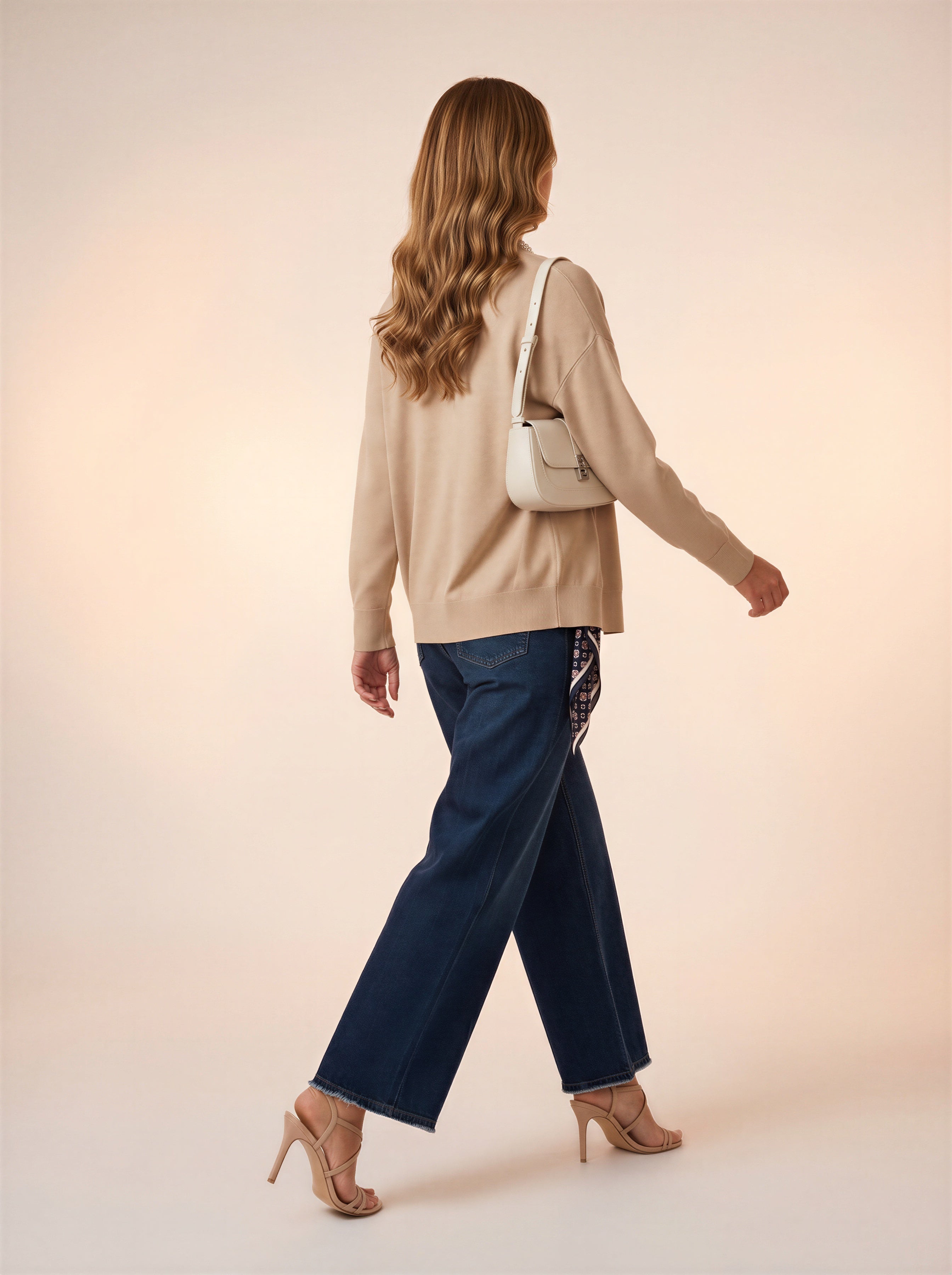 Jean Baggy con Mascada – Azul Marino