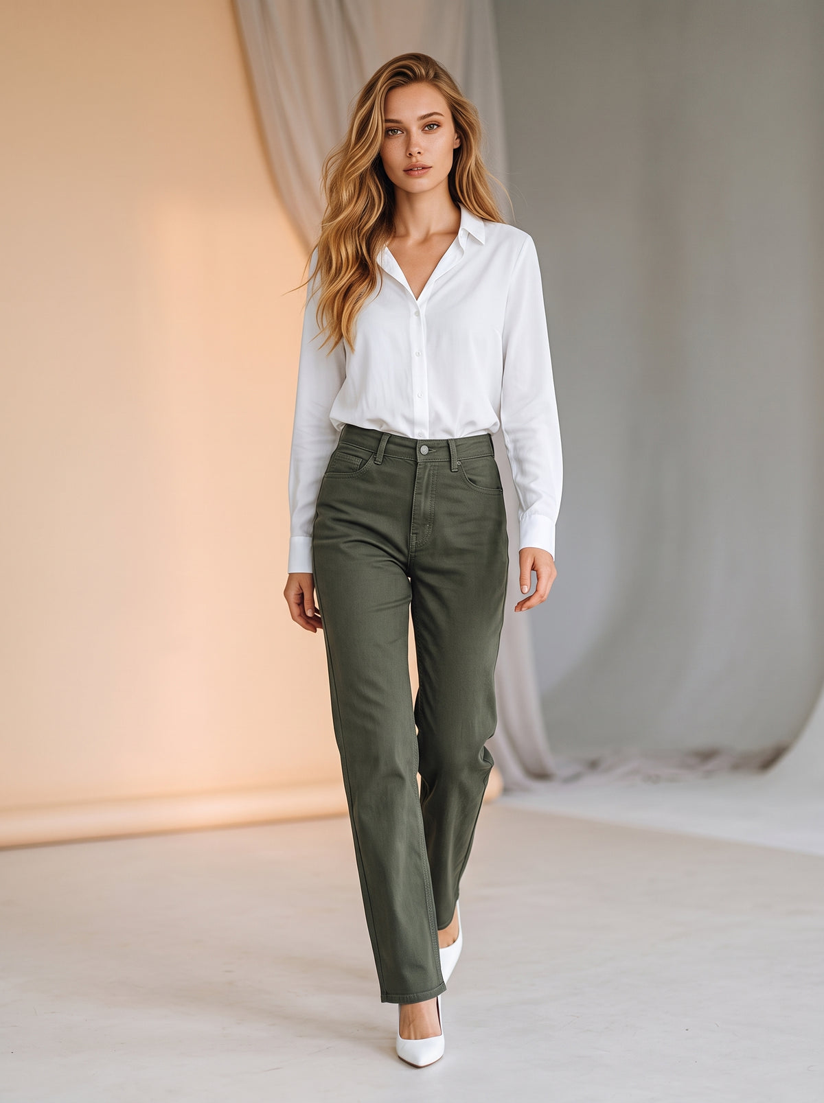 Jean Recto de Gabardina Varios Colores