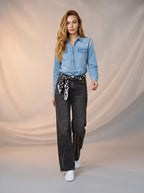 Wide Leg Gris con Pañuelo