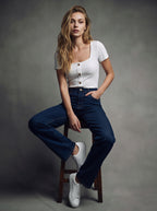 Wide Leg Azul Oscuro