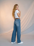 Wide Leg Azul Claro con Cinturón Premium