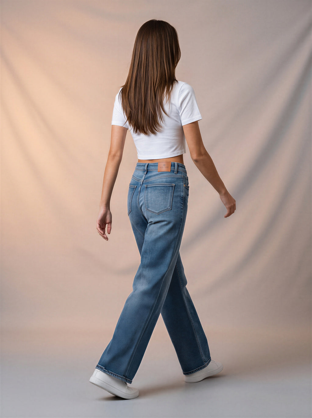 Wide leg Azul Stone con Diseño Floral