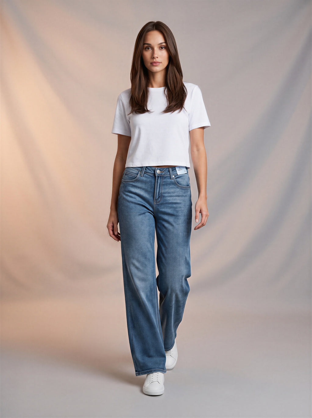 Wide leg Azul Stone con Diseño Floral