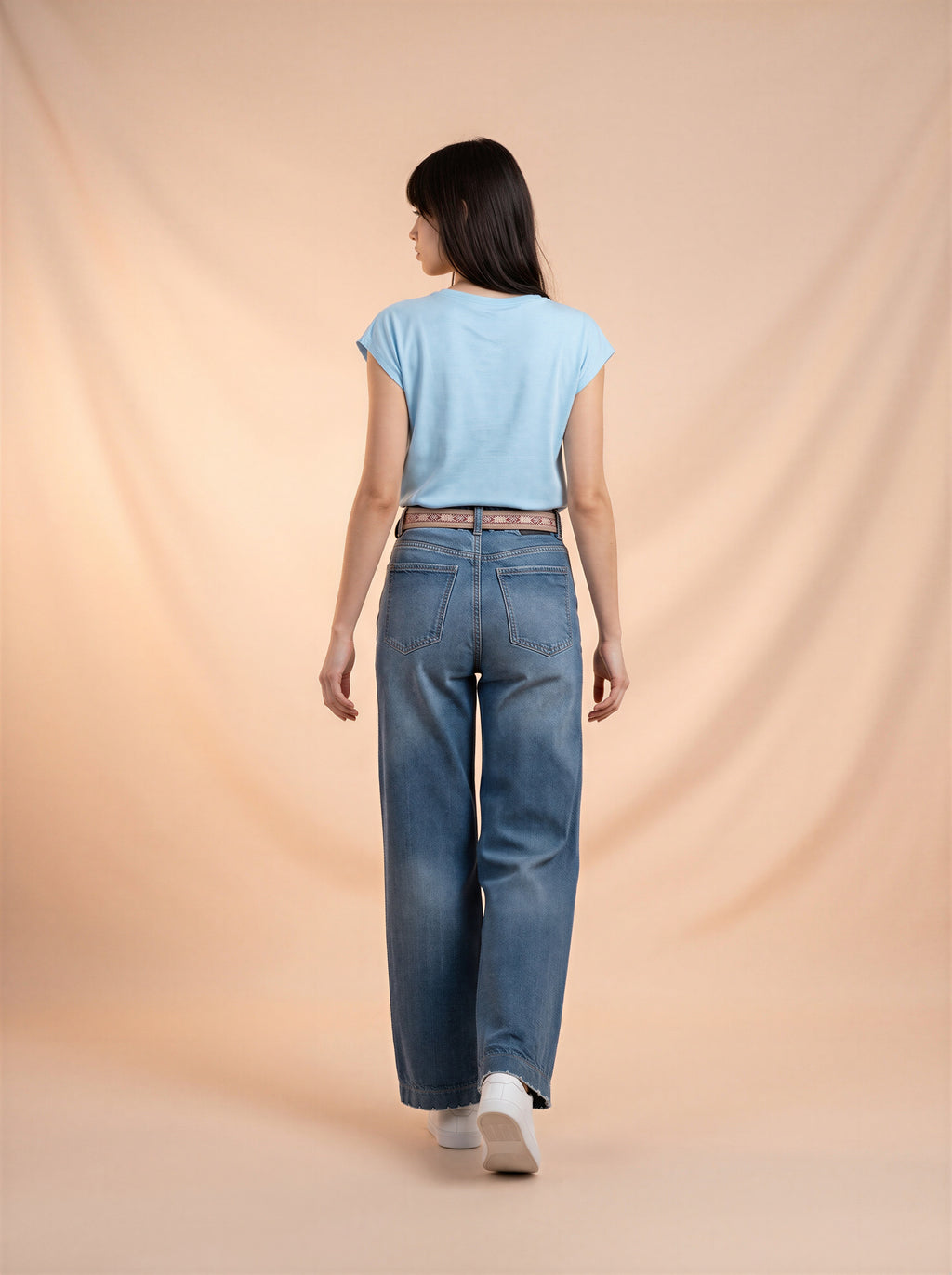 Wide Leg Azul Claro con Cinturón Premium