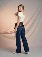 Jean Regular Fit Azul Marino con Roturas y Pañoleta