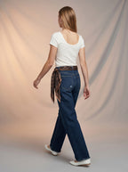 Jean Regular Fit Azul Marino con Roturas y Pañoleta