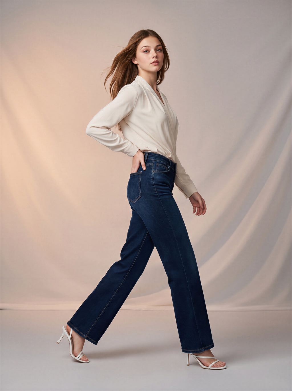 Jean Marine Azul Oscuro con Faja OL-942
