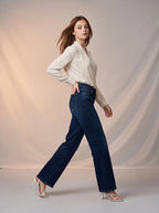 Jean Marine Azul Oscuro con Faja OL-942