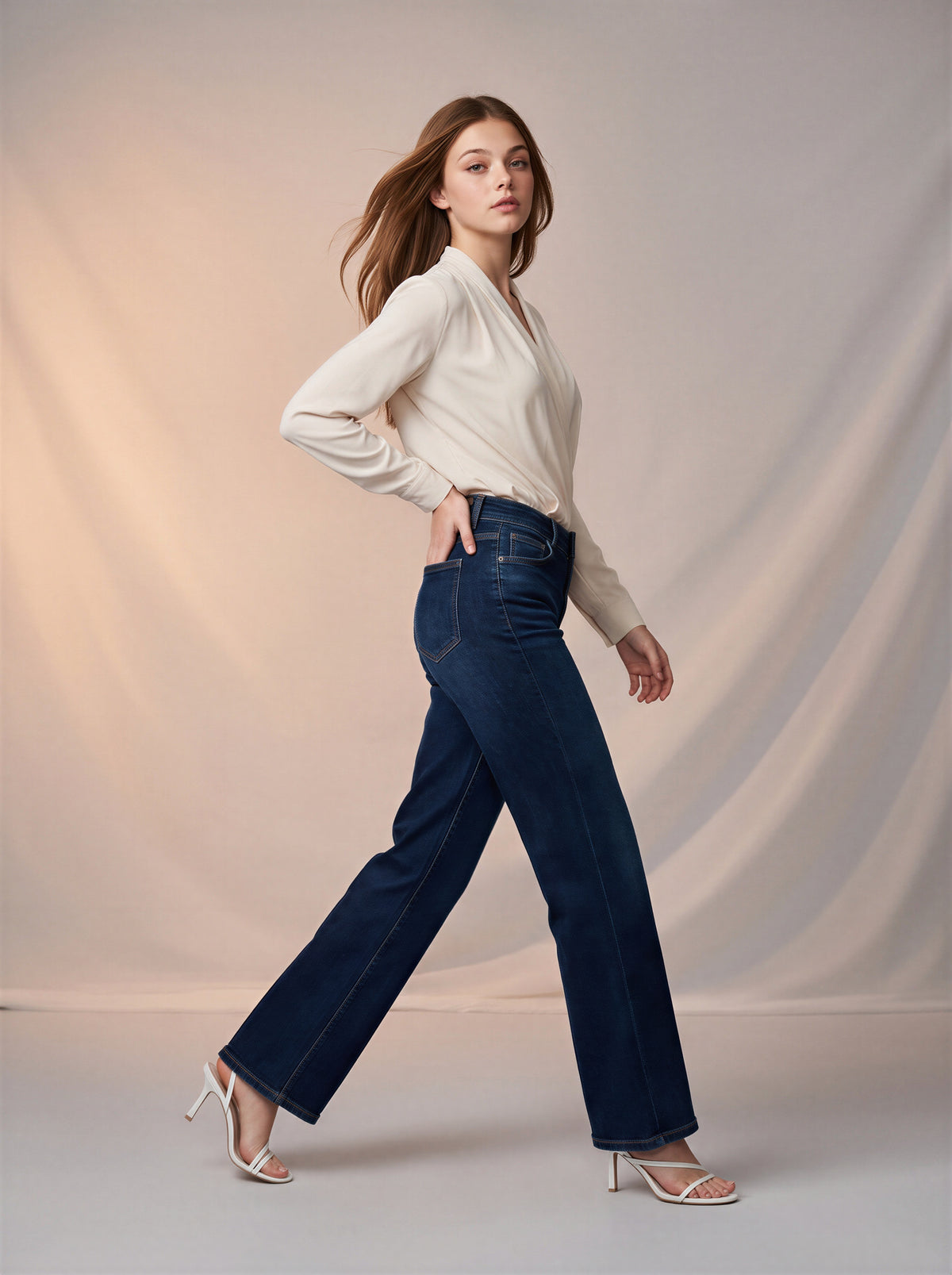 Jean Marine Azul Oscuro con Faja OL-942