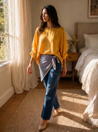 Jean Regular Fit Azul Medio con Rotos y Pañoleta