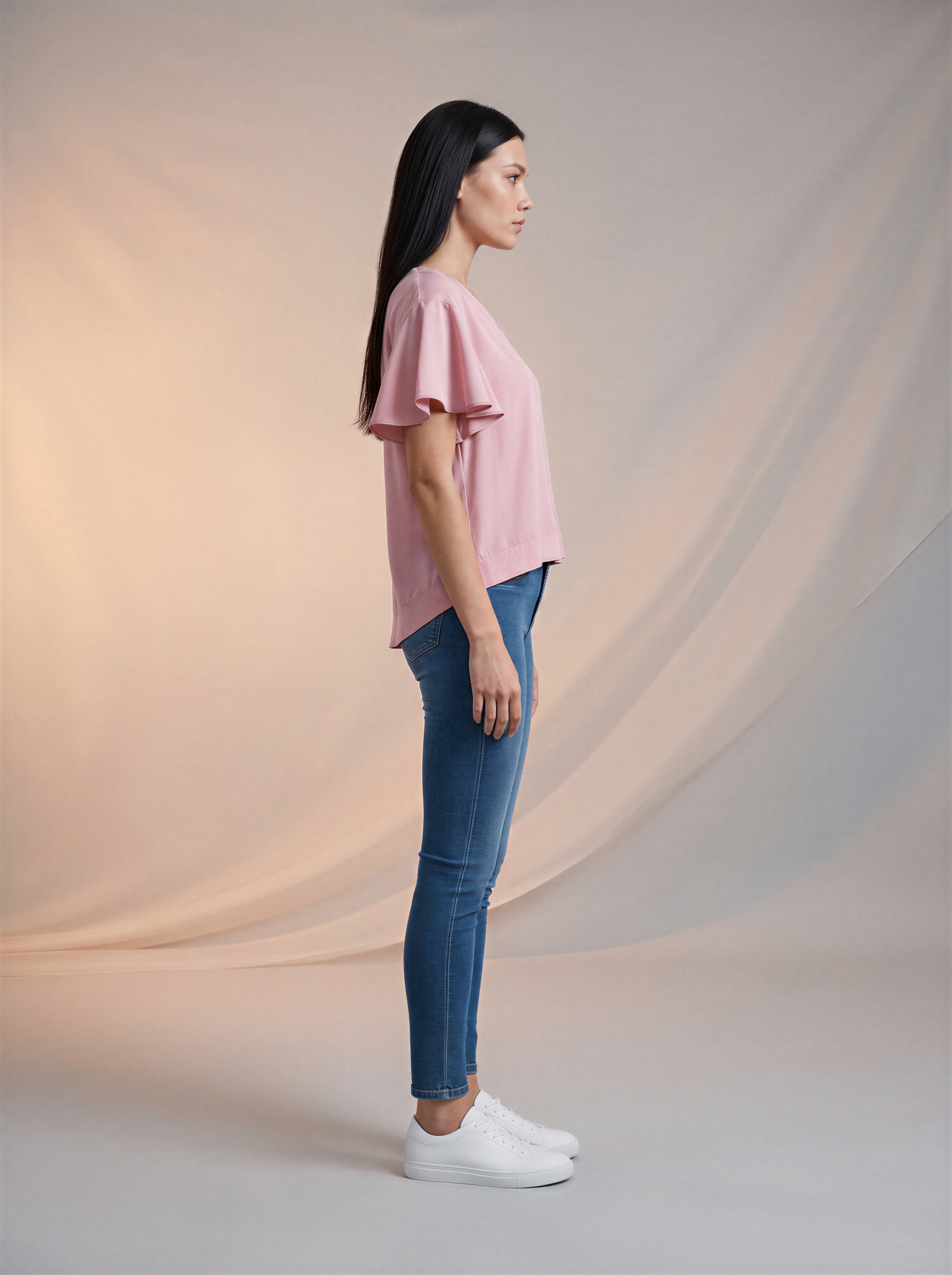 Skinny Ajustado Azul Medio
