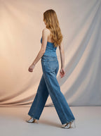 Jean Wide Leg Brillos – Azul Medio