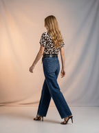 Wide Leg Azul Medio con Cinturón Premium