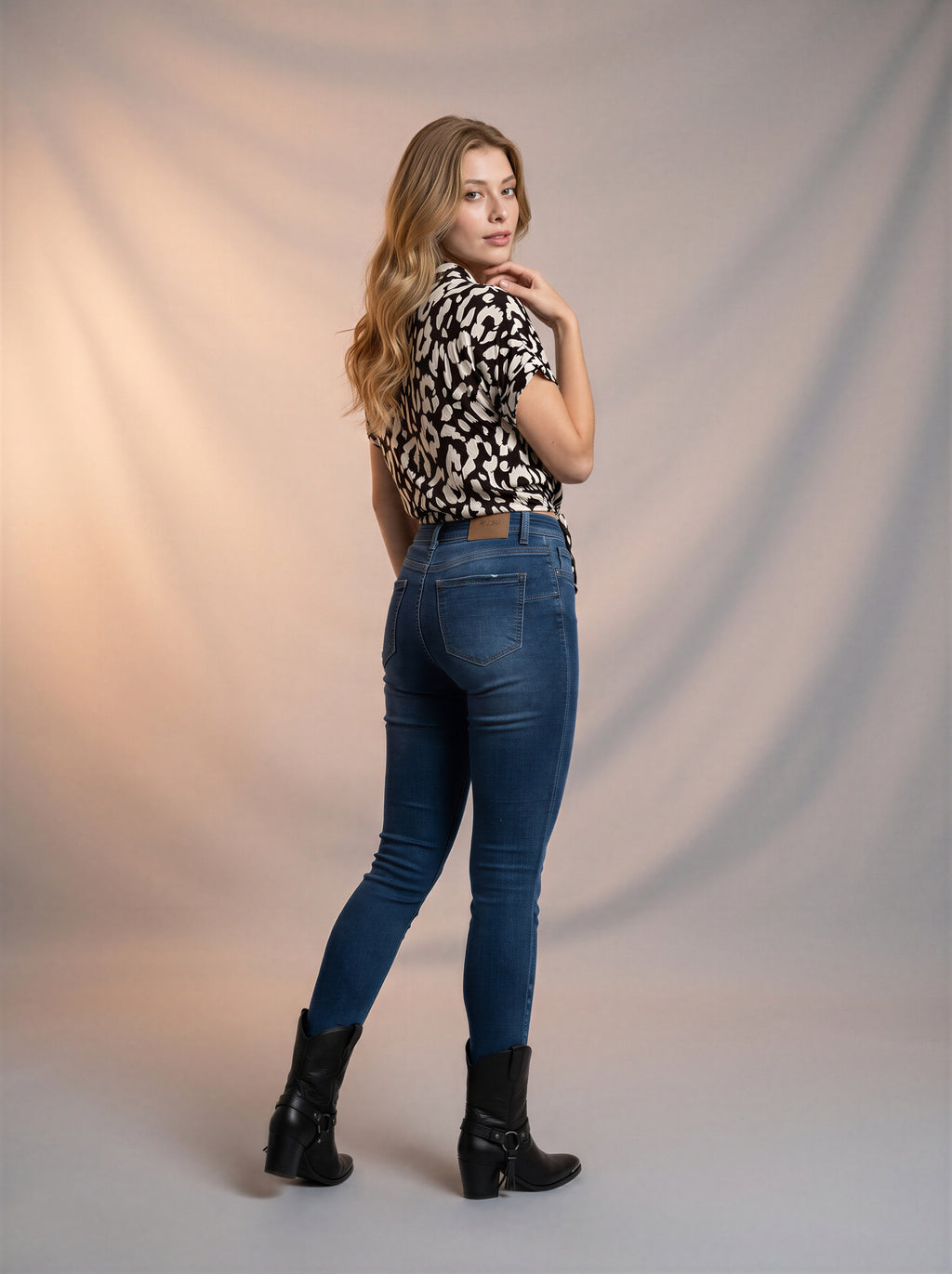 Skinny Ajustado Azul Marino