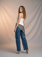 Jean Baggy con Mascada – Azul Medio