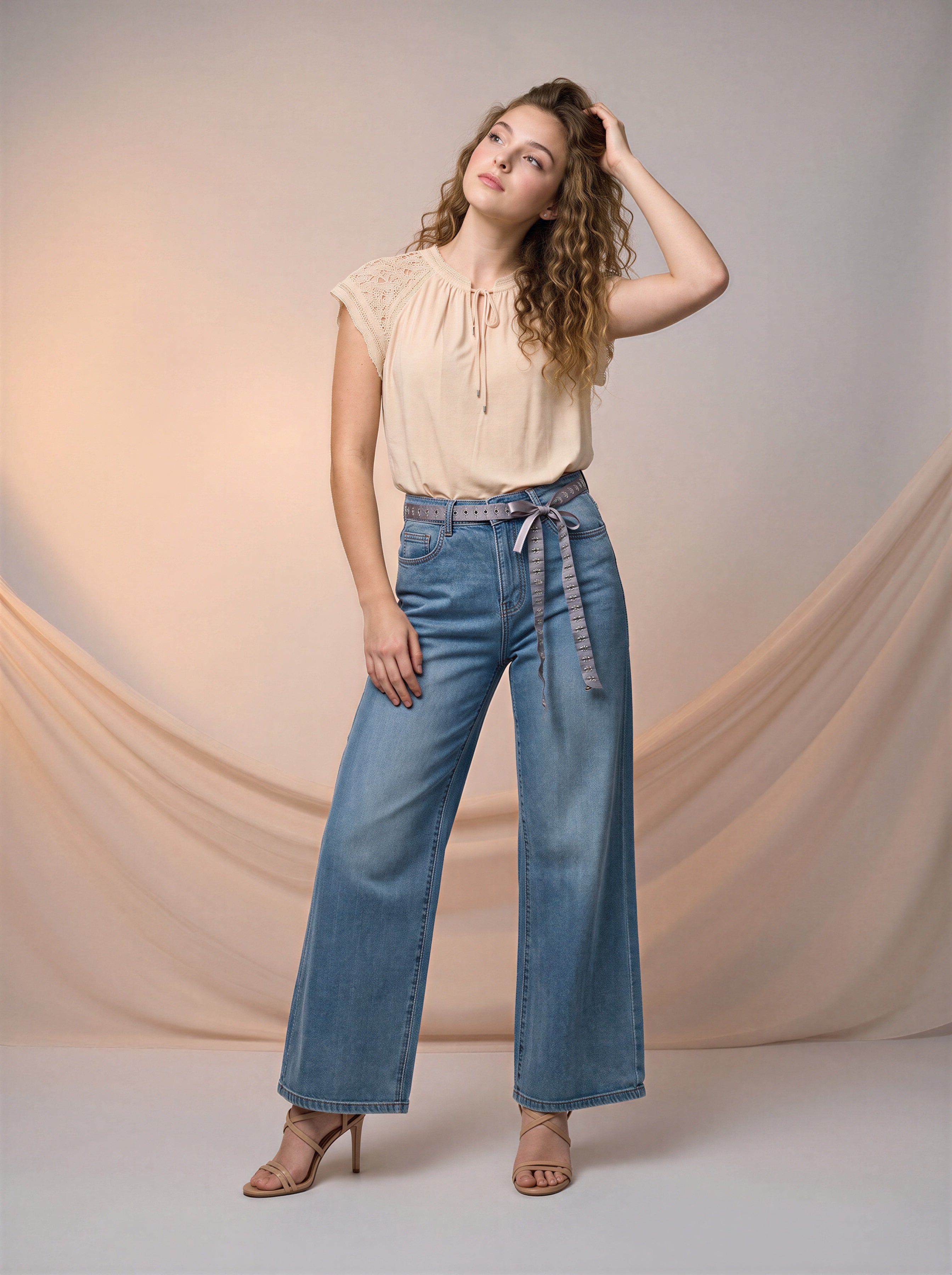 Wide Leg Full Length con Cadena de Listón