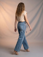 Wide Leg Full Length con Cadena de Listón