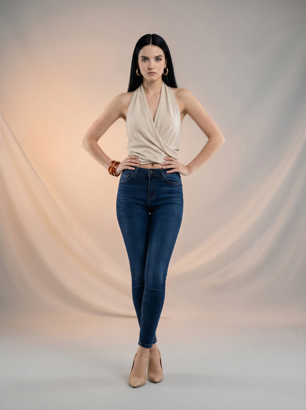 Jean Skinny Tiro Alto – Azul Marino