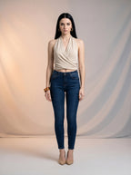 Jean Skinny Tiro Alto – Azul Marino