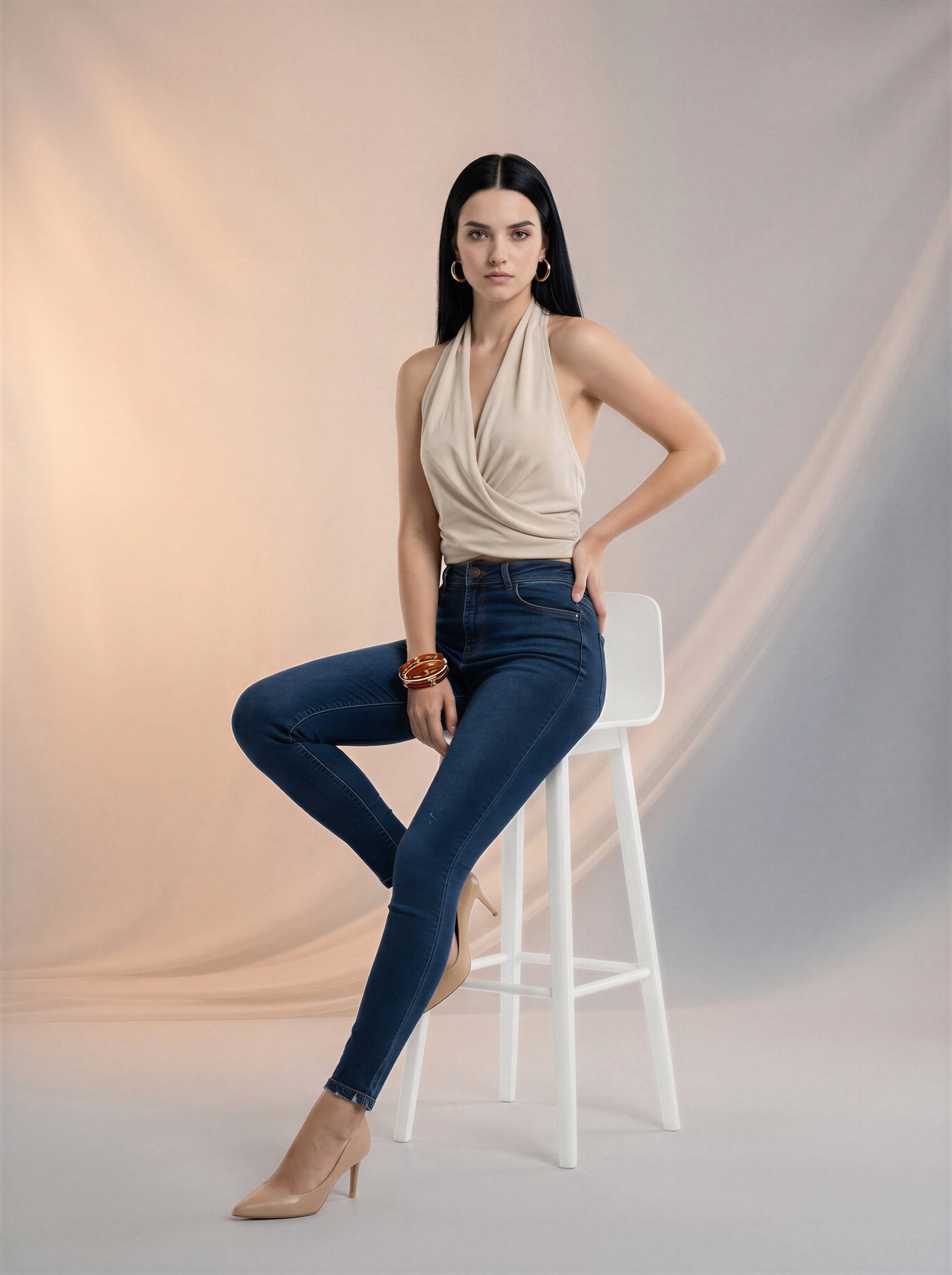 Jean Skinny Tiro Alto – Azul Marino