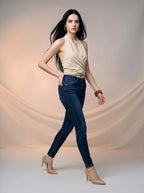 Jean Skinny Tiro Alto – Azul Marino