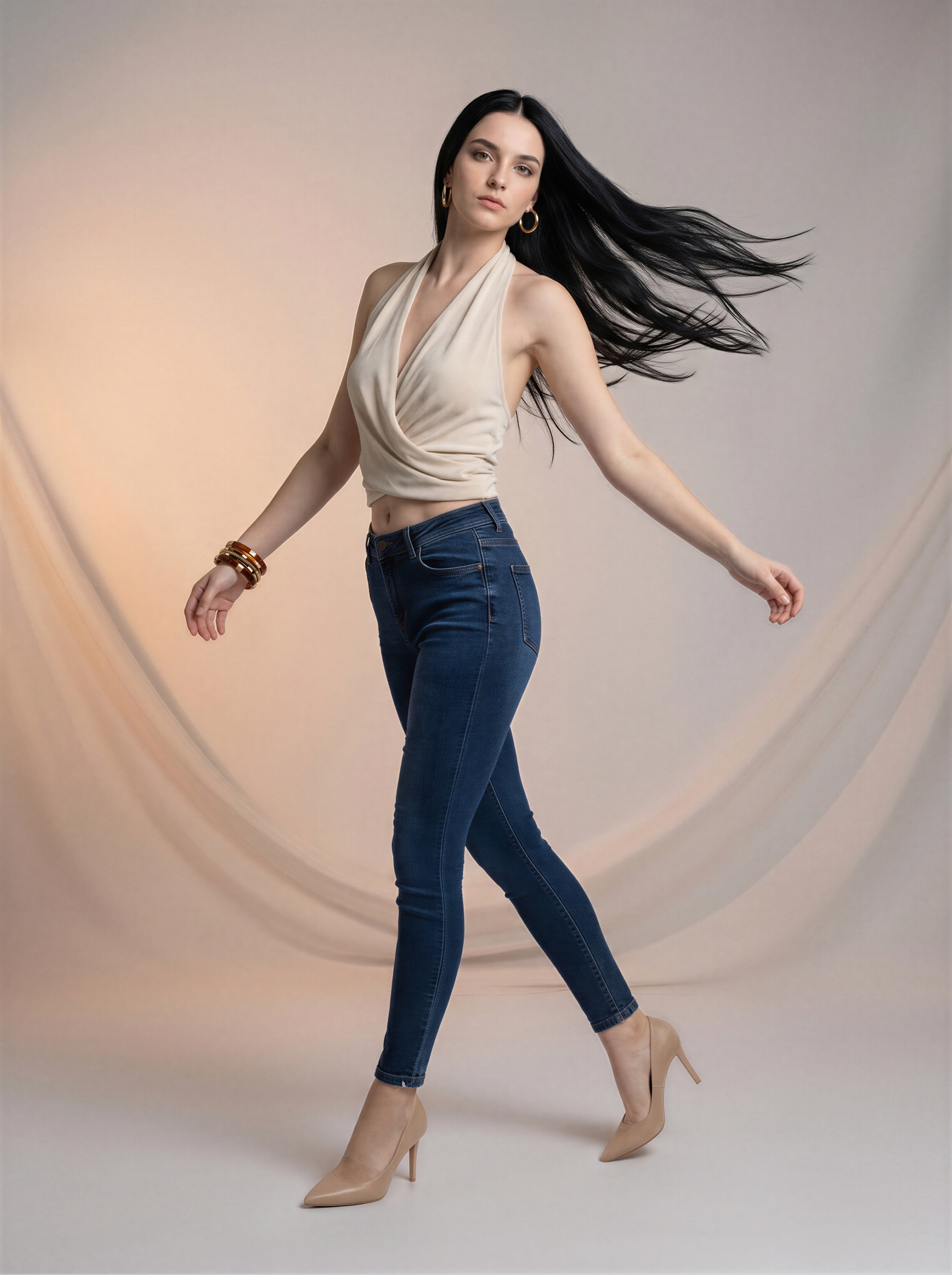 Jean Skinny Tiro Alto – Azul Marino