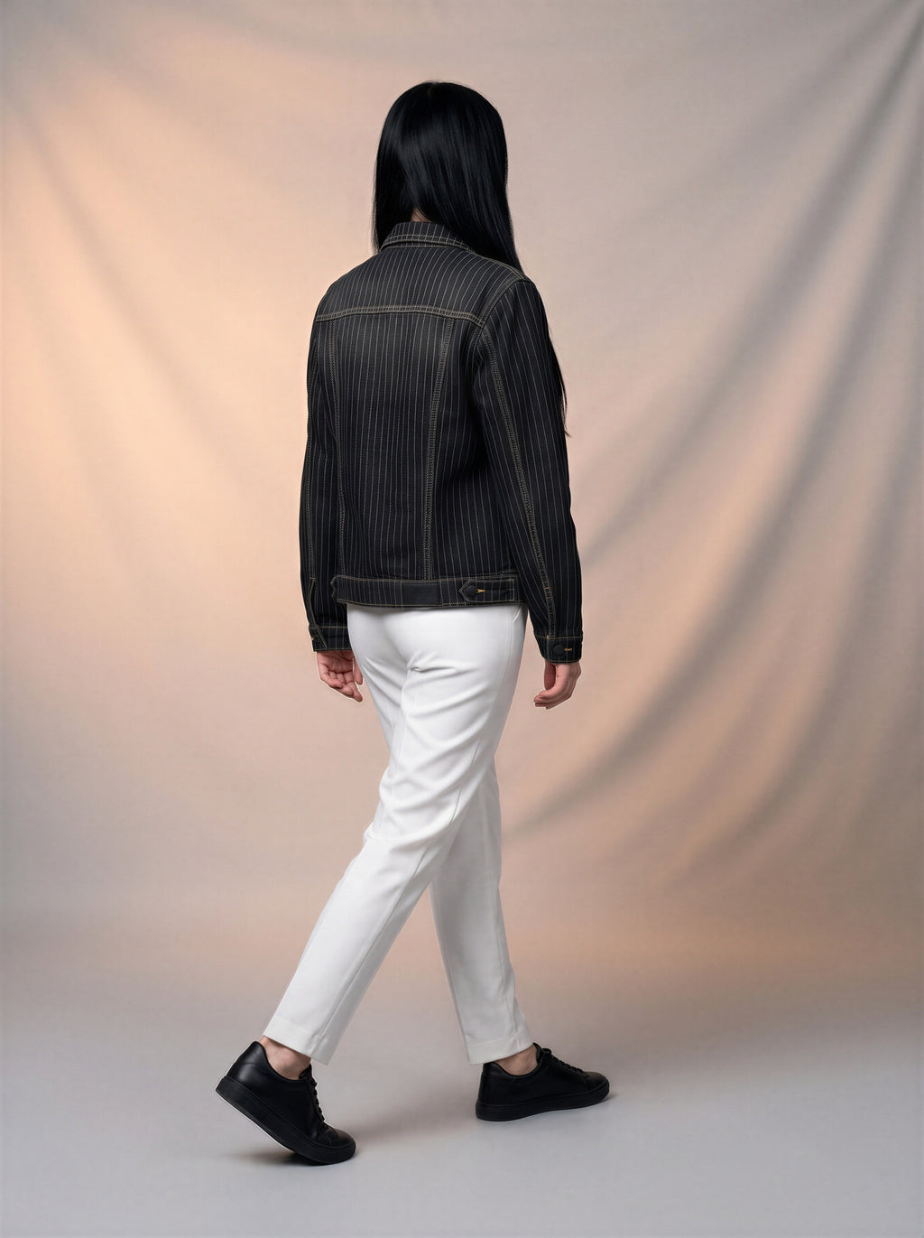 Chaqueta con Stretch Gris con Rayas