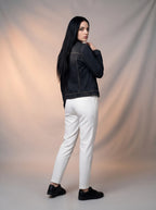 Chaqueta con Stretch Gris con Rayas