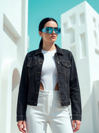 Chaqueta con Stretch Gris con Rayas