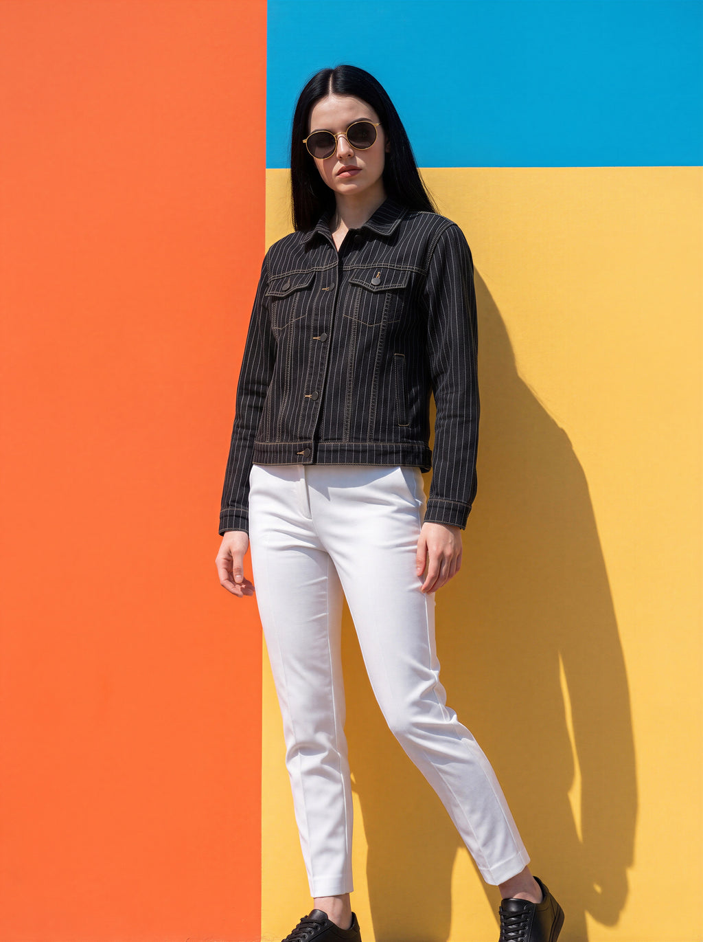 Chaqueta con Stretch Gris con Rayas