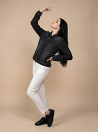Chaqueta con Stretch Gris con Rayas