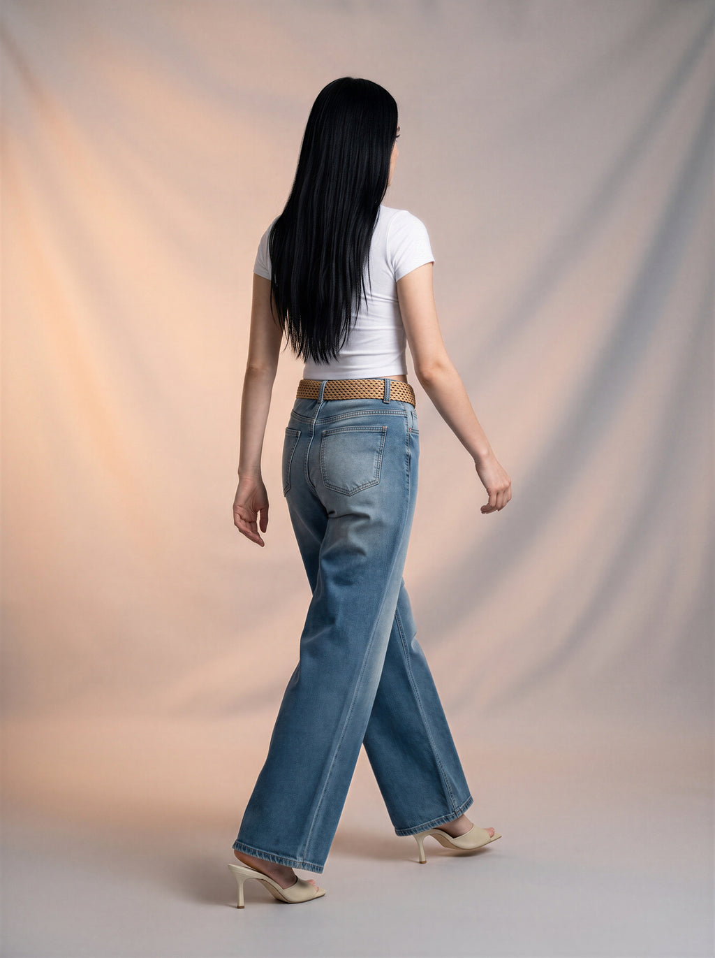Wide Leg Azul Claro con Cinturón Premium