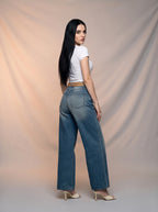 Wide Leg Azul Claro con Cinturón Premium