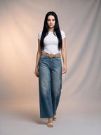 Wide Leg Azul Claro con Cinturón Premium