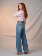 Wide Leg Azul Claro con Cinturón Premium