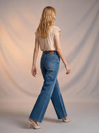 Jean Marine Azul Medio con Faja DE-700