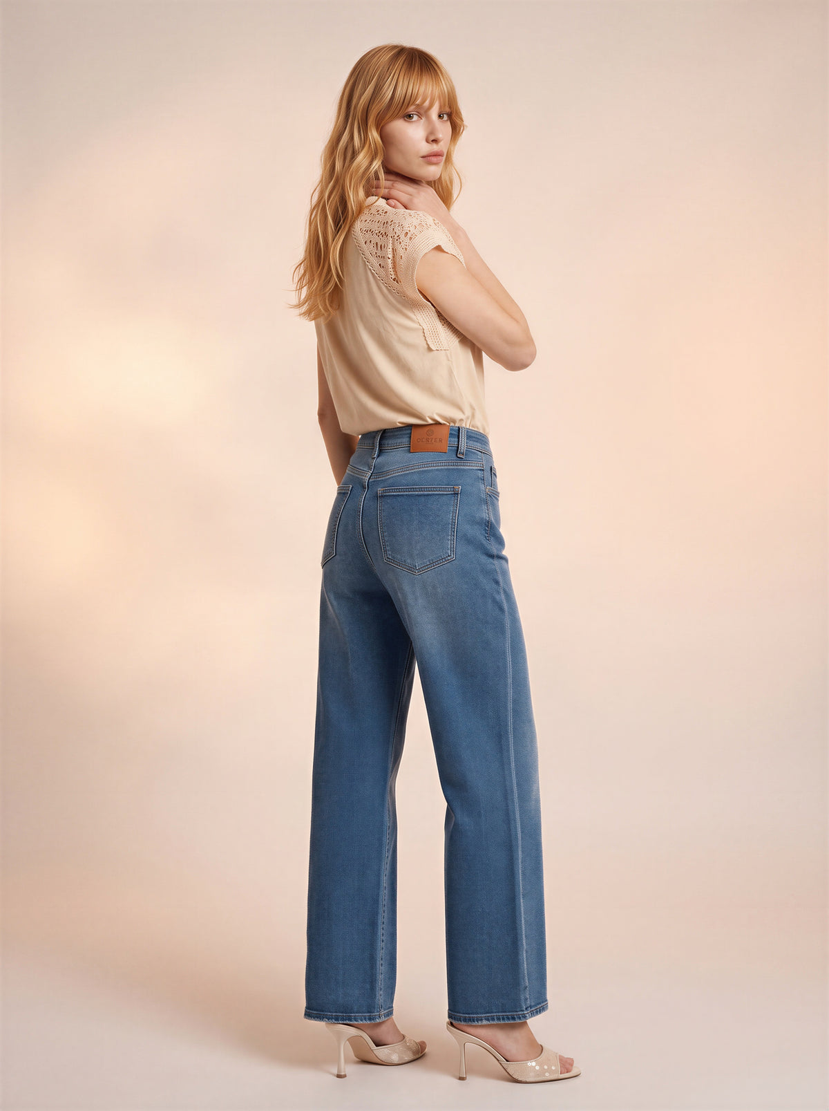 Jean Marine Azul Medio con Faja DE-700