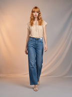Jean Marine Azul Medio con Faja DE-700