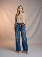 Wide Leg Azul Marino con Accesorio